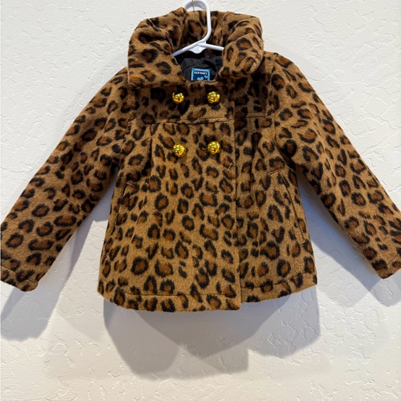 Old Navy Other - Old Navy leopard print pea coat toddler girl size 4T